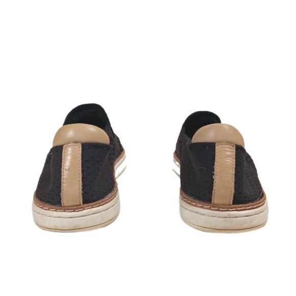 Ugg Sammy Sneakers Womens 10 Black Soft Knit Leather Trim Slip On Casual Comfort - Picture 4 of 5